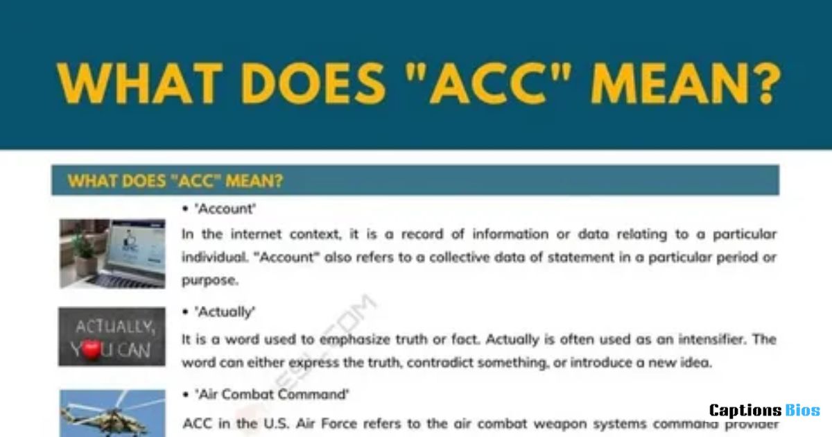 ACC Meaning in Text